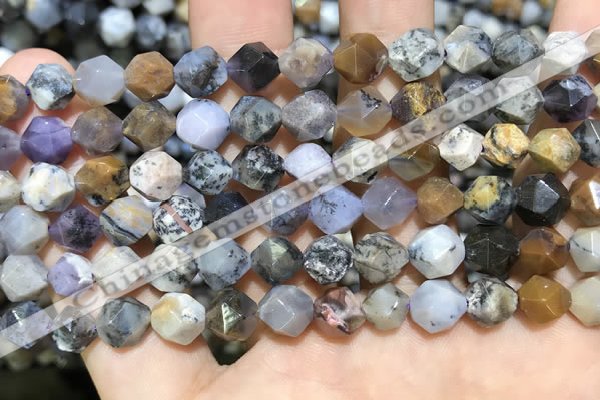 COP1516 15.5 inches 6mm faceted nuggets amethyst sage opal beads