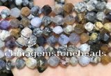 COP1517 15.5 inches 8mm faceted nuggets amethyst sage opal beads