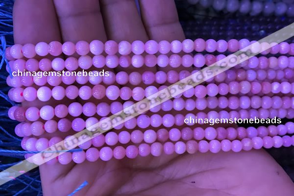 COP1525 15.5 inches 4mm round natural pink opal gemstone beads