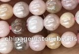 COP1540 15.5 inches 4mm round AB-color natural pink opal beads