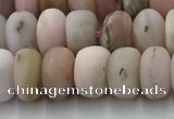 COP1547 15.5 inches 5*8mm rondelle matte natural pink opal beads