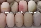 COP1548 15.5 inches 6*10mm rondelle matte natural pink opal beads