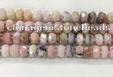 COP1550 15.5 inches 6*10mm - 8*11mm faceted tyre natural pink opal beads