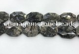 COP1552 30*40mm - 35*45mm faceted octagonal grey opal beads