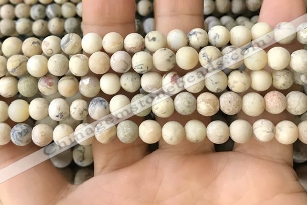 COP1561 15.5 inches 6mm round matte African opal beads