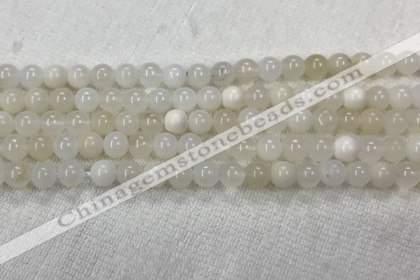 COP1588 15.5 inches 6mm round white opal gemstone beads