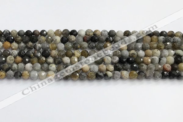 COP1608 15.5 inches 4mm faceted round moss opal beads