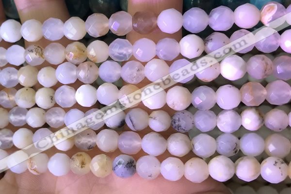 COP1666 15.5 inches 6mm faceted round white opal beads