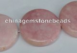 COP168 15.5 inches 30mm flat round pink opal gemstone beads