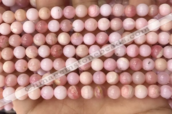 COP1693 15.5 inches 6mm round natural pink opal gemstone beads