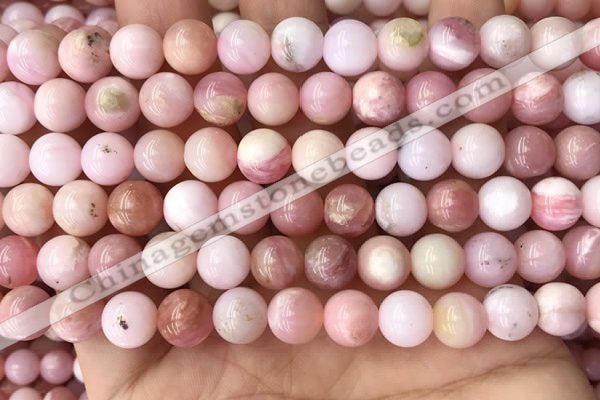 COP1694 15.5 inches 8mm round natural pink opal gemstone beads