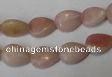 COP171 15.5 inches 10*14mm flat teardrop pink opal gemstone beads