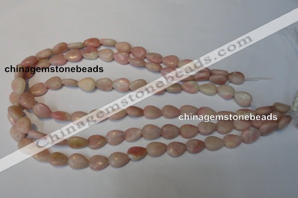 COP171 15.5 inches 10*14mm flat teardrop pink opal gemstone beads