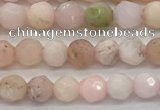 COP1710 15.5 inches 4mm faceted round natural pink opal beads