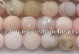 COP1711 15.5 inches 6mm faceted round natural pink opal beads