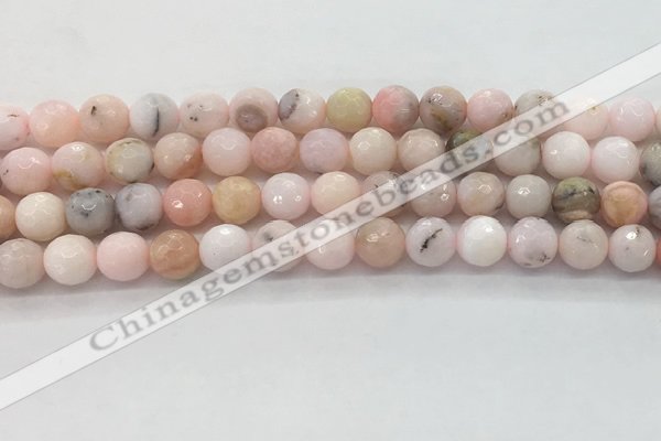 COP1712 15.5 inches 8mm faceted round natural pink opal beads