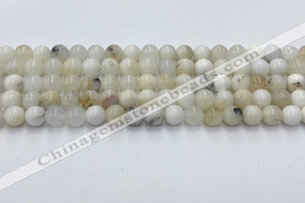 COP1725 15.5 inches 6mm round white opal beads wholesale