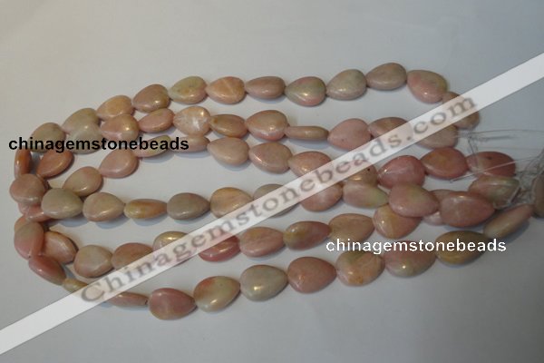 COP173 15.5 inches 13*18mm flat teardrop pink opal gemstone beads