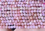 COP1740 15.5 inches 4mm faceted round natural pink opal beads