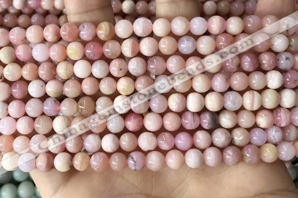 COP1748 15.5 inches 6mm round natural pink opal beads wholesale