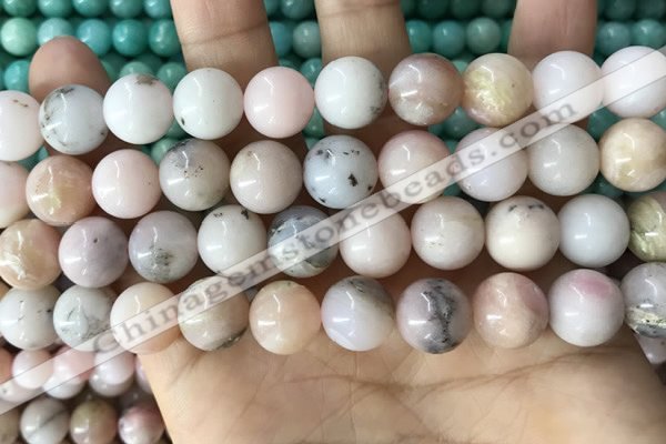 COP1751 15.5 inches 12mm round natural pink opal beads wholesale