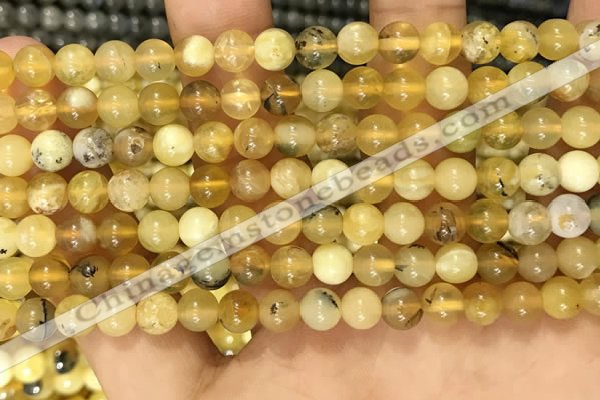 COP1759 15.5 inches 6mm round yellow opal beads wholesale