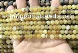 COP1765 15.5 inches 4mm round matte yellow opal beads wholesale