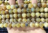 COP1768 15.5 inches 10mm round matte yellow opal beads wholesale