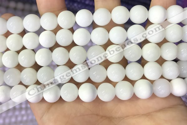 COP1772 15.5 inches 8mm round white opal gemstone beads