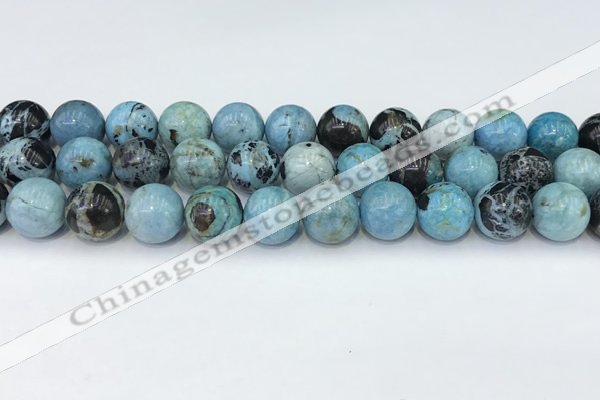 COP1794 15.5 inches 14mm round blue opal gemstone beads