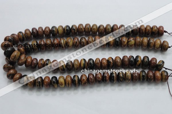 COP203 15.5 inches 8*14mm rondelle natural brown opal gemstone beads