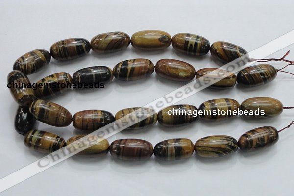 COP209 15.5 inches 15*30mm rice natural brown opal gemstone beads