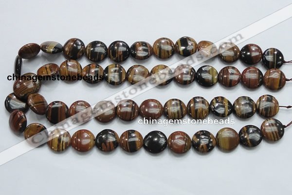 COP212 15.5 inches 16mm flat round natural brown opal gemstone beads