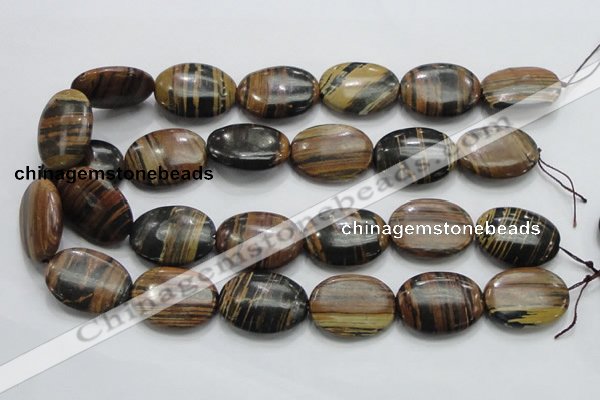 COP217 15.5 inches 22*30mm oval natural brown opal gemstone beads