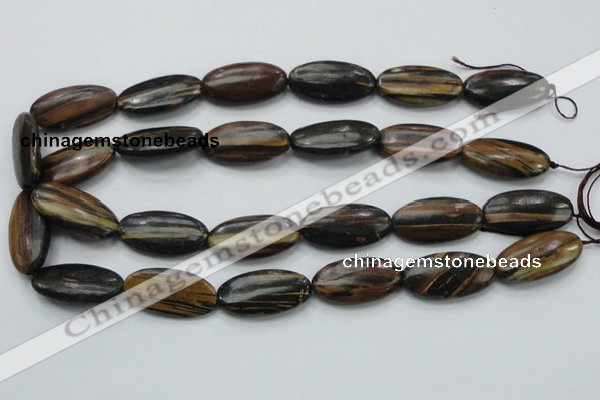 COP234 15.5 inches 15*30mm oval natural brown opal gemstone beads