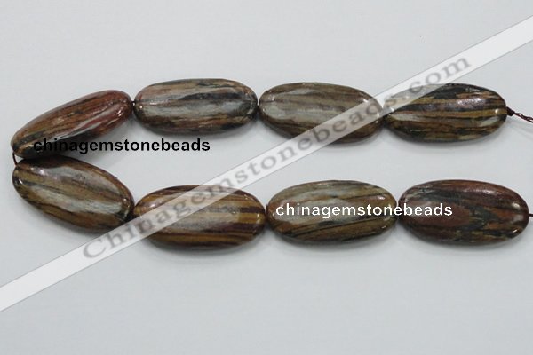 COP236 15.5 inches 25*50mm oval natural brown opal gemstone beads