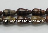 COP237 15.5 inches 8*16mm teardrop natural brown opal gemstone beads