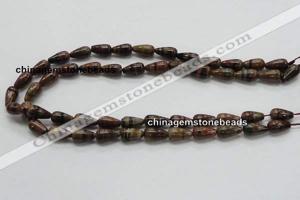 COP237 15.5 inches 8*16mm teardrop natural brown opal gemstone beads