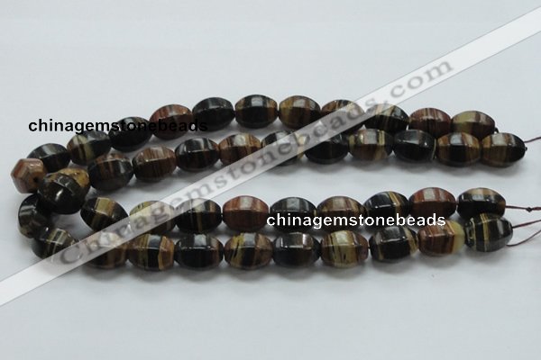 COP240 15.5 inches 13*18mm faceted rice natural brown opal gemstone beads