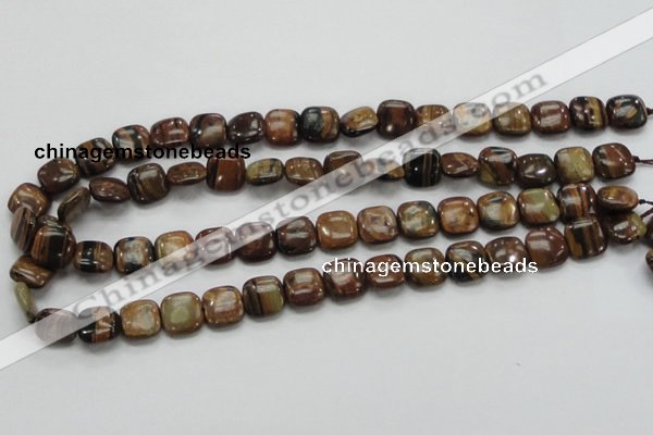 COP243 15.5 inches 12*12mm square natural brown opal gemstone beads