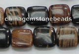 COP244 15.5 inches 14*14mm square natural brown opal gemstone beads