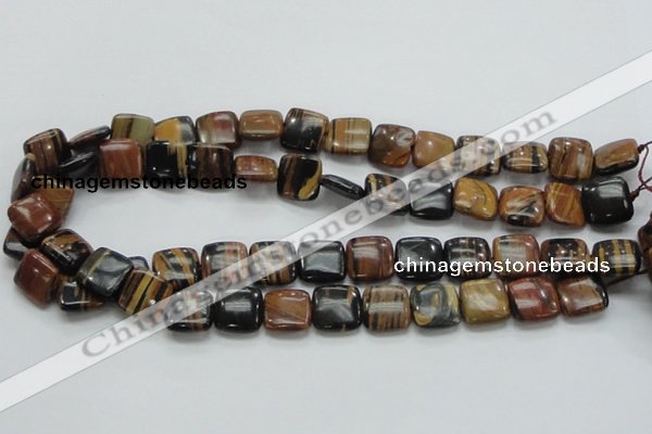 COP244 15.5 inches 14*14mm square natural brown opal gemstone beads