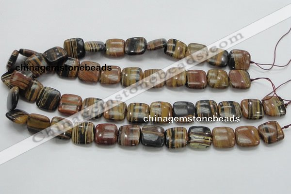 COP245 15.5 inches 16*16mm square natural brown opal gemstone beads