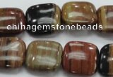 COP246 15.5 inches 18*18mm square natural brown opal gemstone beads