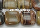 COP247 15.5 inches 20*20mm square natural brown opal gemstone beads