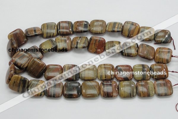 COP247 15.5 inches 20*20mm square natural brown opal gemstone beads