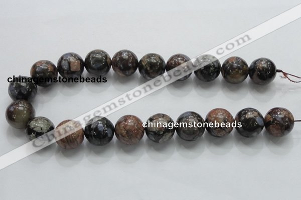 COP250 15.5 inches 20mm round natural grey opal gemstone beads
