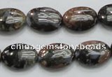 COP254 15.5 inches 13*18mm oval natural grey opal gemstone beads