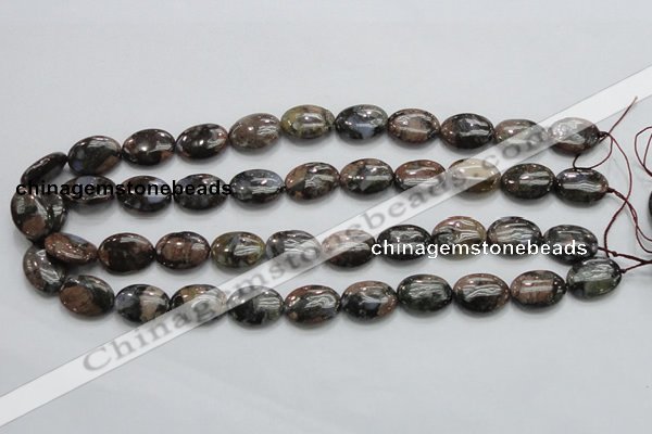 COP254 15.5 inches 13*18mm oval natural grey opal gemstone beads