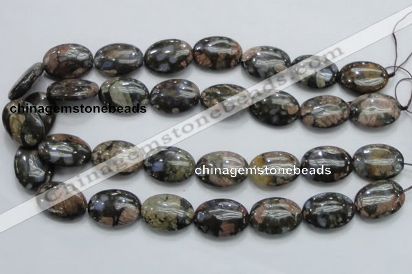 COP255 15.5 inches 18*25mm oval natural grey opal gemstone beads